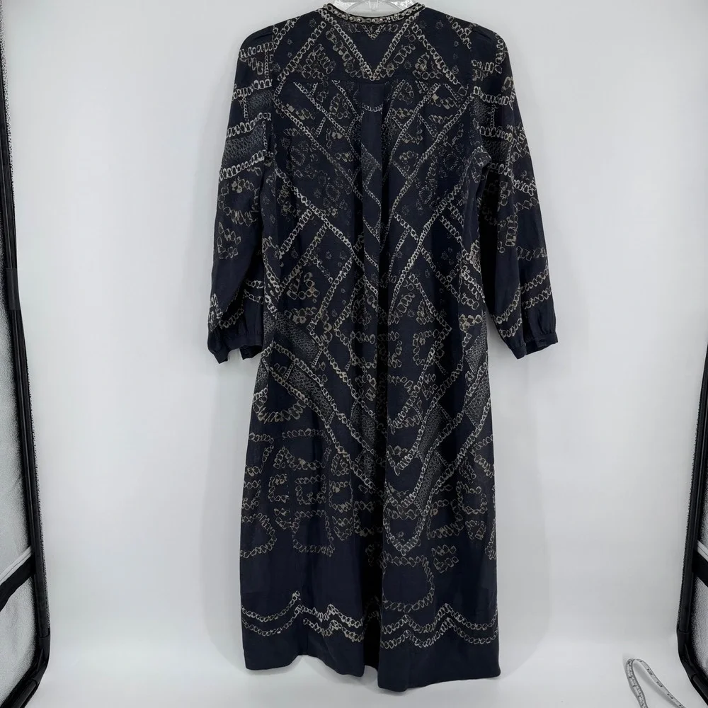 Isabel Marant Etoile Nimazu Dress Womens 38 Copper Geometric Chain Studded Midi
